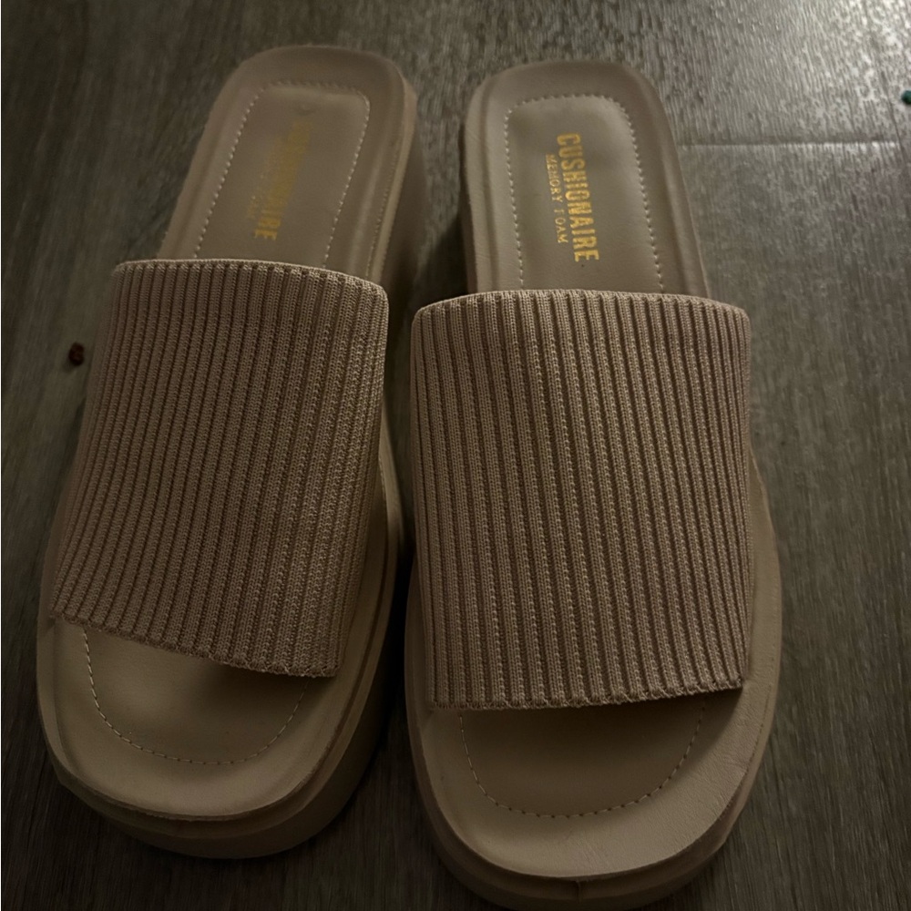 Women's Beige Slide Sandals